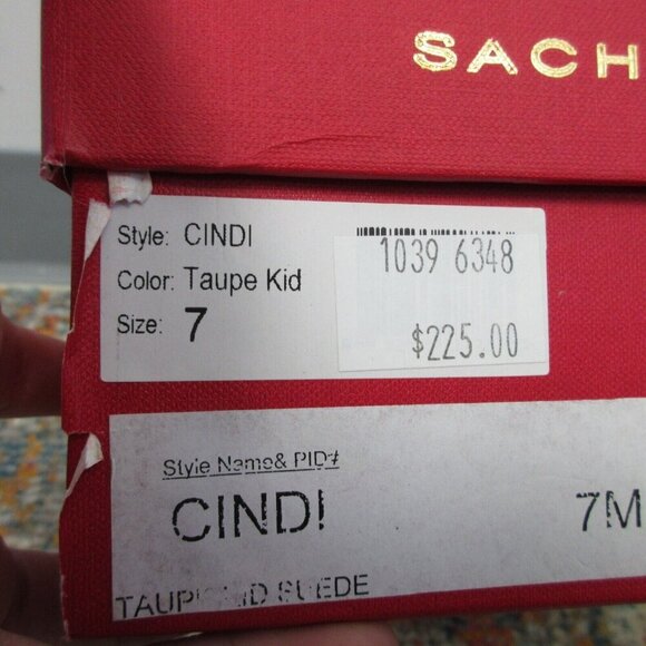 Sacha London Cindi Women Slides Size 7 Taupe Beaded Pointed Toe Low Heels 734 - Picture 11 of 12